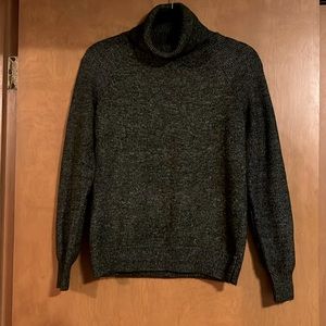 Loft Black and White Turtleneck Sweater, Size Small